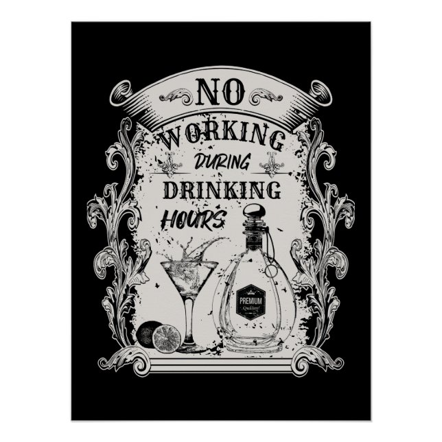 No working during drinking hours -  poster (Front)