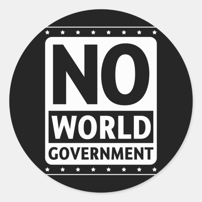 No World Government #1 Classic Round Sticker (Front)