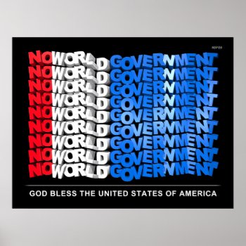 No World Government Poster by politix at Zazzle