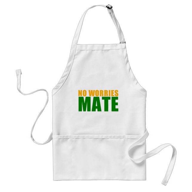 no worries mate adult apron (Front)