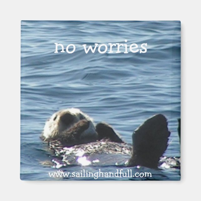 no worries sea otter magnet (Front)