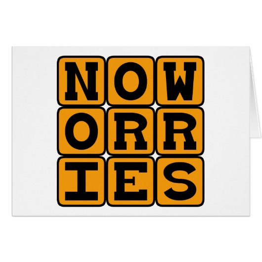 No Worries, Without A Care Cards (Front Horizontal)