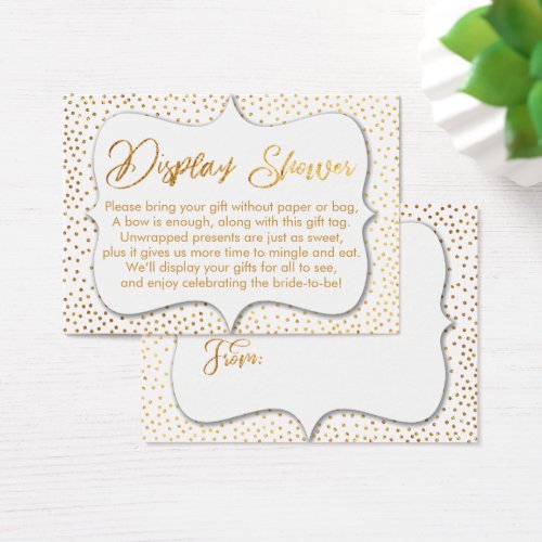 No Wrap Bridal Shower Faux Gold Confetti Gift Card