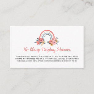 No Wrap Display Baby Shower Floral Rainbow Enclosure Card