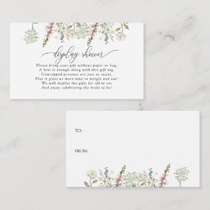 No Wrap Display Shower Chic Wildflower Enclosure Card