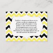 No wrap insert card baby shower yellow black