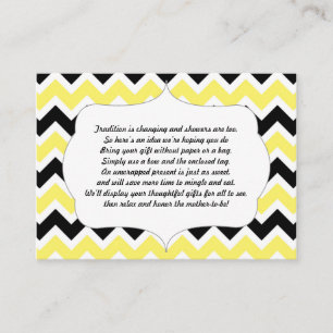 No wrap insert card baby shower yellow black