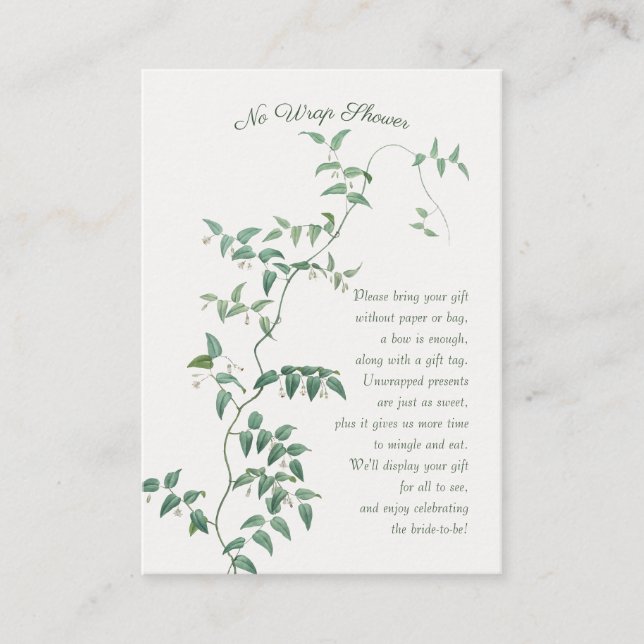 No Wrap Shower Enclosure Card (Front)