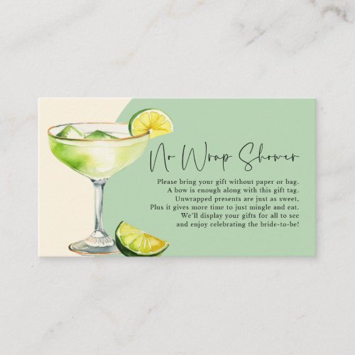 No Wrap Shower Margs and Matrimony Gift Enclosure Card