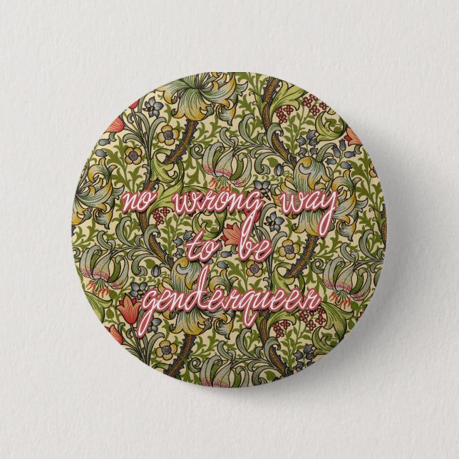 no wrong way to be genderqueer pinback button (Front)
