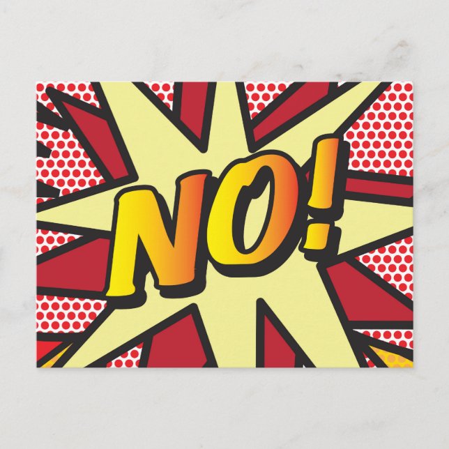 NO Your Message Speech Bubble Fun Retro Announcement Postcard (Front)