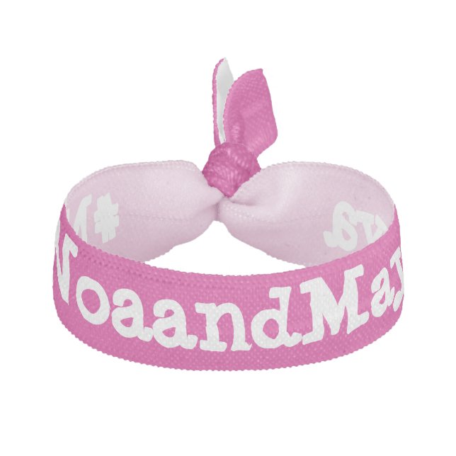 #NoaandMaya Pink with White Hair Ties (Front)