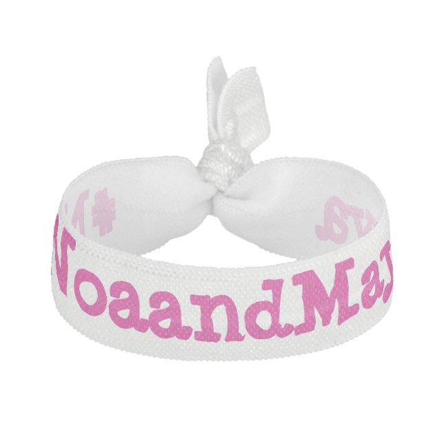 #NoaandMaya White with Pink Hair Ties (Front)