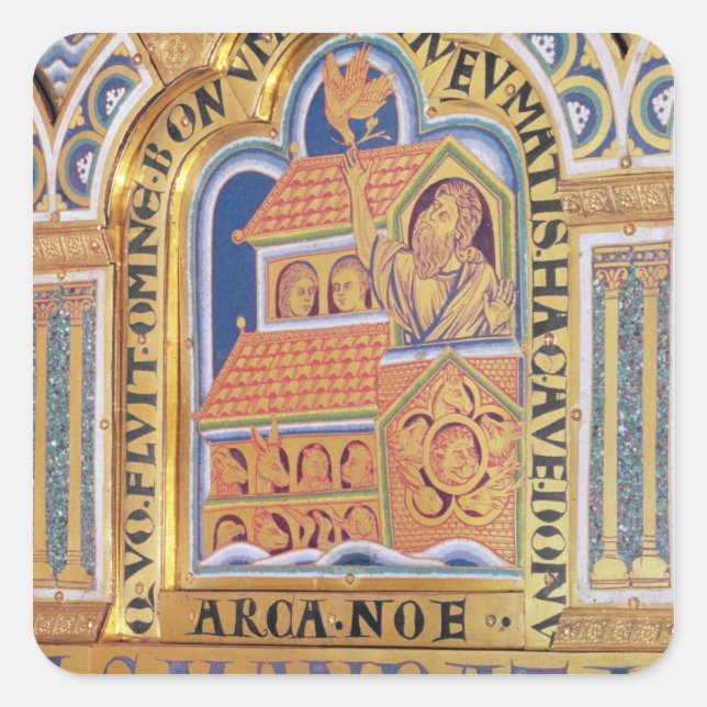 Noah and Ark, detail one of panels Verduner Square Sticker (Front)