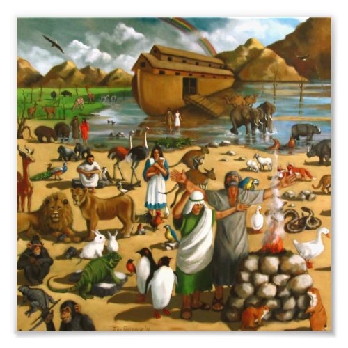 Noah and The Ark Large Painting Bible Story Photo Print
