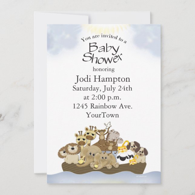 Noah Ark Baby Shower Invitation (Front)