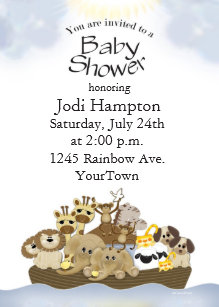 Noahs Ark Baby Shower Invitations Zazzle Noah Ark Baby Shower Invitation