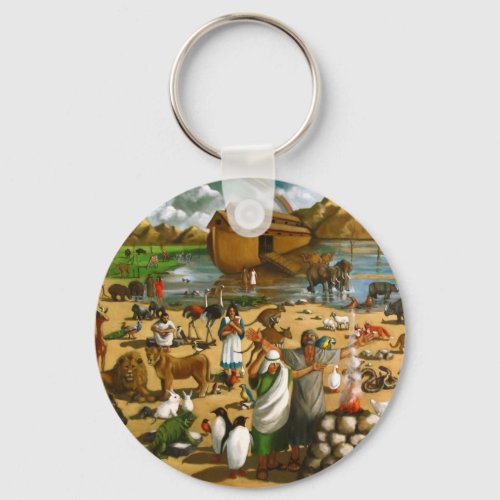 NOAH ARK ORIGINAL PAINTING AFTER FLOOD KEYCHAIN