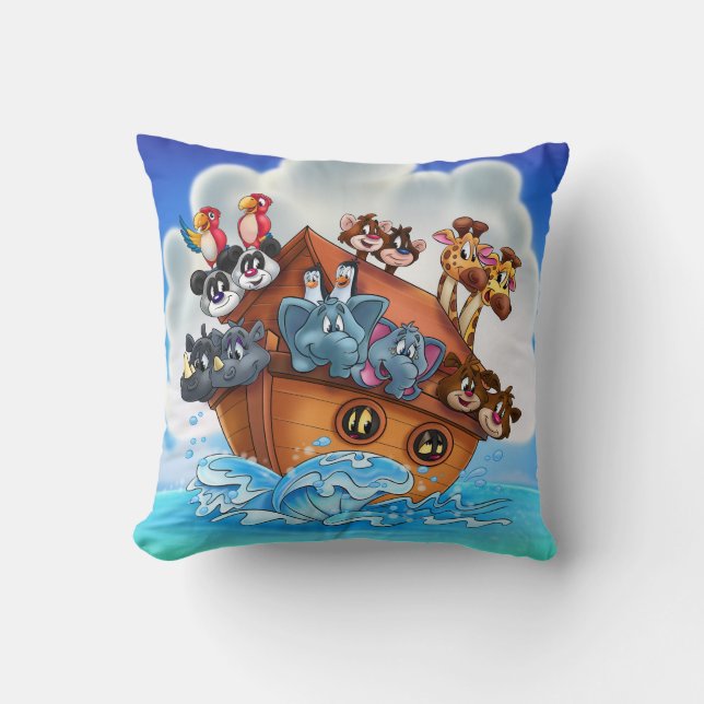 Noah Ark's cartoon pillow (Front)