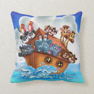 Noah Ark's cartoon pillow