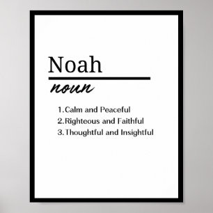 Noah, Boy Personalised Name Definition Poster