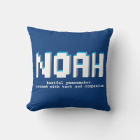 Noah boys name meaning blue pixels text gamers