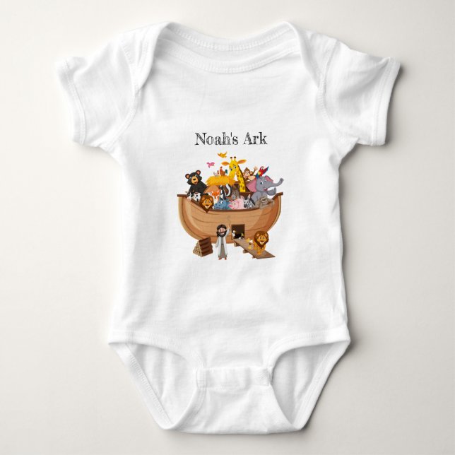 Noah Built An Ark Baby Bodysuit (Front)
