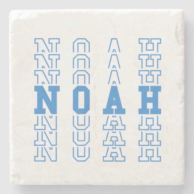 Noah Custom Boy Name Stone Coaster (Front)