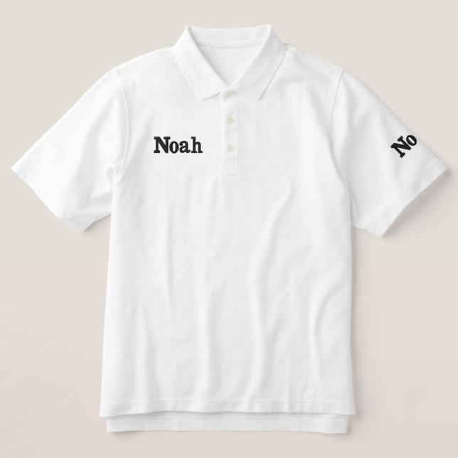 Noah Embroidered Mans Name, Embroidered Polo Shirt (Design Front)