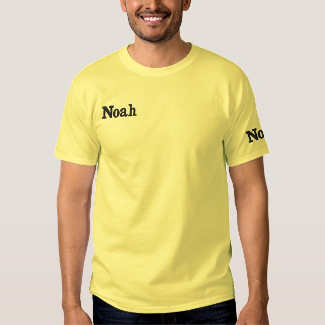 Noah Embroidered Mans Name, Embroidered T-Shirt (Front)