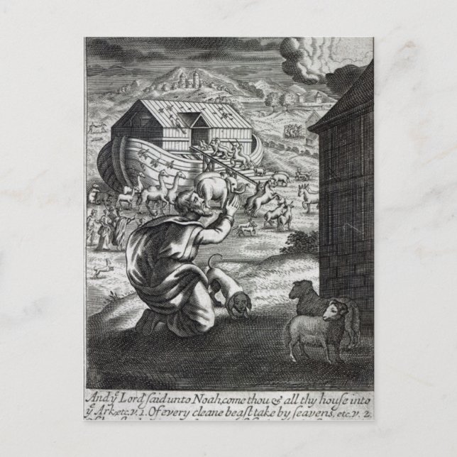 Noah entreth the Ark Postcard (Front)