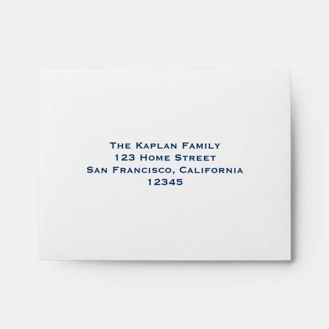 Noah Mark Navy Cream Felt Paper RSVP Envelope (Front)