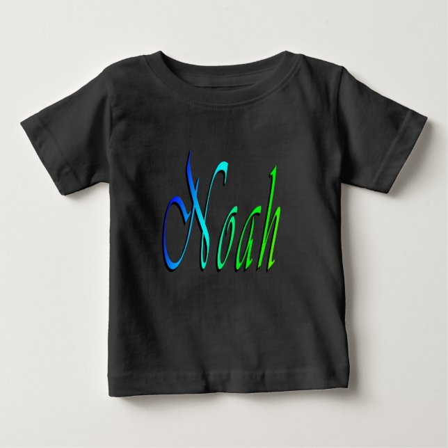 Noah, Name, Logo, Baby's Black T-shirt (Front)