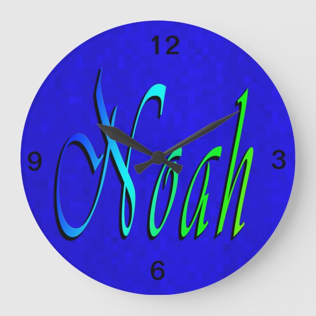 Noah, Name, Logo, Large Clock (Front)