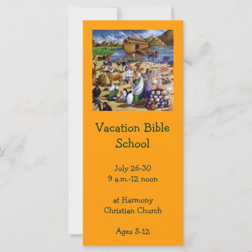 NOAH PAINTING VACATION BIBLE SCHOOL INVITATION