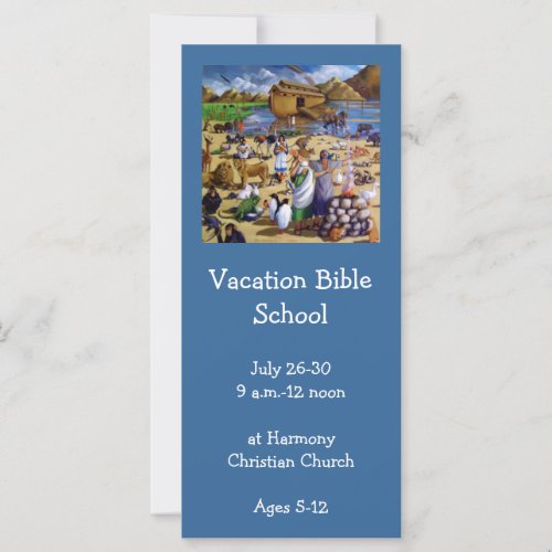 NOAH PAINTING VACATION BIBLE SCHOOL INVITATION