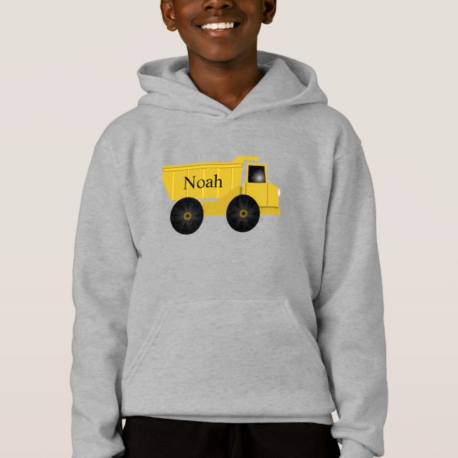 Noah Personalized Dump Truck Hoodie (Front)