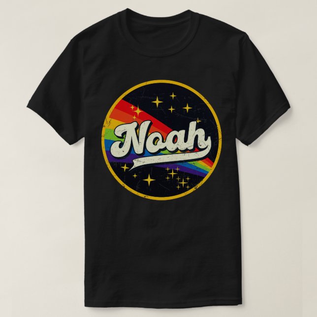 Noah Rainbow In Space Vintage GrungeStyle T-Shirt (Design Front)