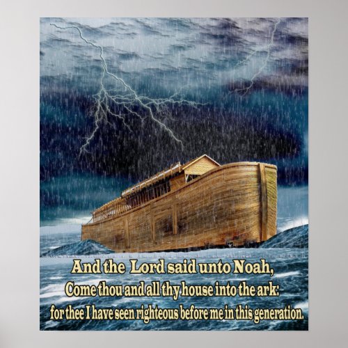 Noahs ark and prayer poster