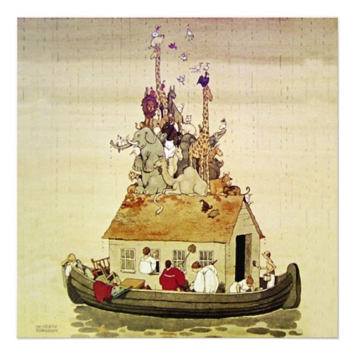 Noahs Ark by W Heath Robinson Photo Print