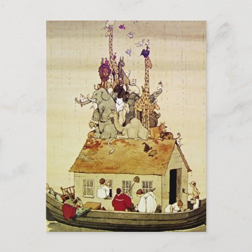 Noahs Ark by W Heath Robinson Postcard