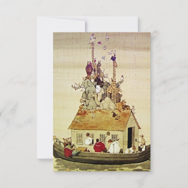 “Noah’s Ark” by W Heath Robinson Thank You Card (Front)