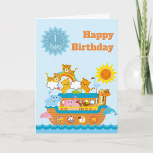 Noah’s Ark Customisable Age Birthday Card