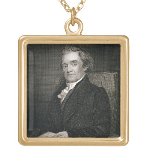 Noah Webster 1758_1843 engraved by Frederick W Gold Plated Necklace