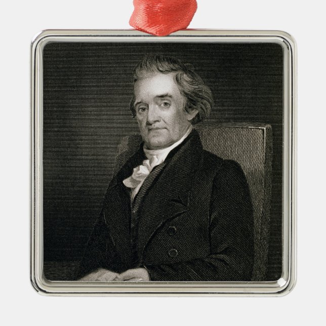 Noah Webster (1758-1843) engraved by Frederick W. Metal Ornament (Front)