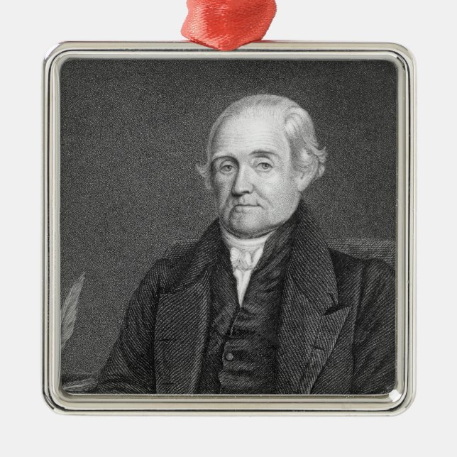 Noah Webster  engraved by G. Parker Metal Ornament (Front)