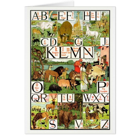 Noah's ABC Alphabet Chart in English Cards (Front)