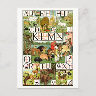 Noah's ABC Alphabet Chart in English for teachers Postcard