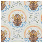 Noah's Arc with Animals sailing in Faith Fabric