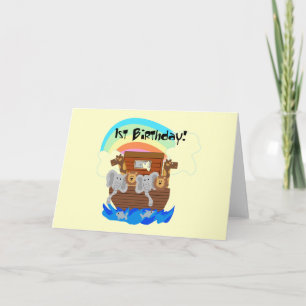 Noah's Ark 1st Birthday Tshirts and Gifts Card
